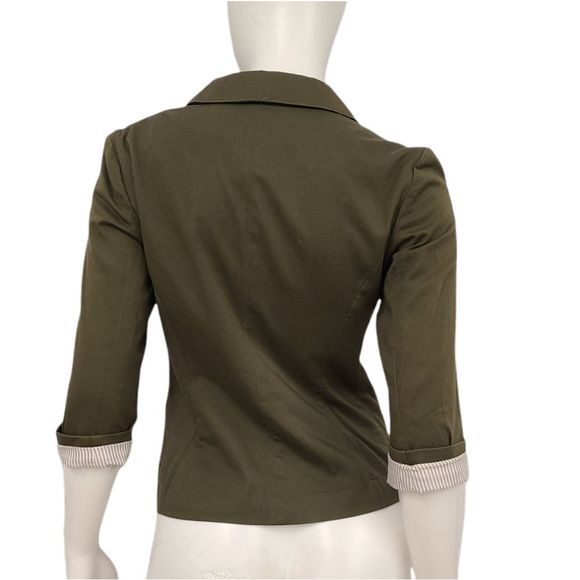 EXPRESS Green Blazer Military Style Size 2 - Picture 6 of 10